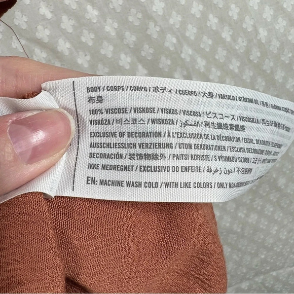 Abercrombie & Fitch Orange Ruffle Button Top - Picture 6 of 6
